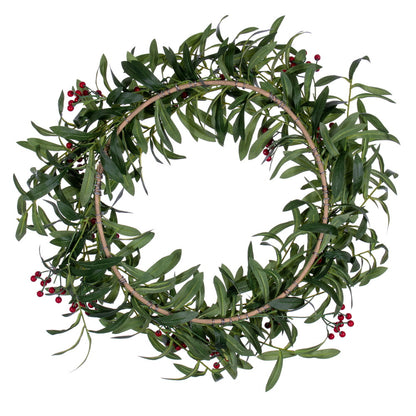 Vickerman 24" Red Berry and Mistletoe Wreath.
