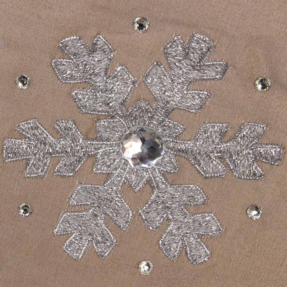 Vickerman 19" Champagne Snowflake Christmas Stocking