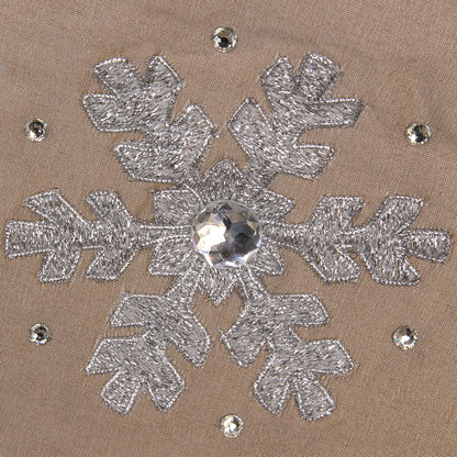 Vickerman 19" Champagne Snowflake Christmas Stocking