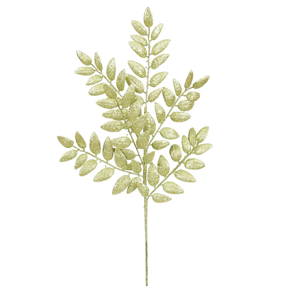 Vickerman 22" Lime Glitter Honey Locust Artificial Christmas Spray. Includes 6 sprays per pack.
