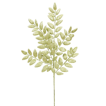 Vickerman 22" Lime Glitter Honey Locust Artificial Christmas Spray. Includes 6 sprays per pack.