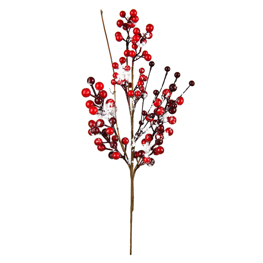 Vickerman 18" Artificial Red Snow Berry Pick Set of 3