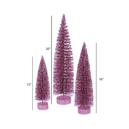 Vickerman 12"-16"-20" Orchid Glitter Oval Artificial Christmas Tree Unlit