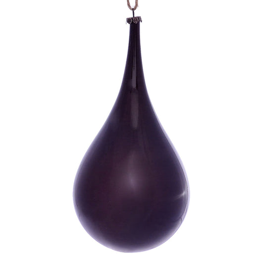 Vickerman 4" Plum Wood Grain Teardrop Ornament Pack of 2