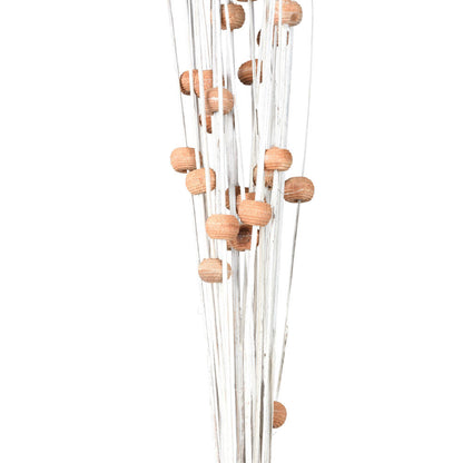 Vickerman Natural Botanicals 32" Natural Dried Ting with Cream Wood Bead- 24 sticks/polybag.