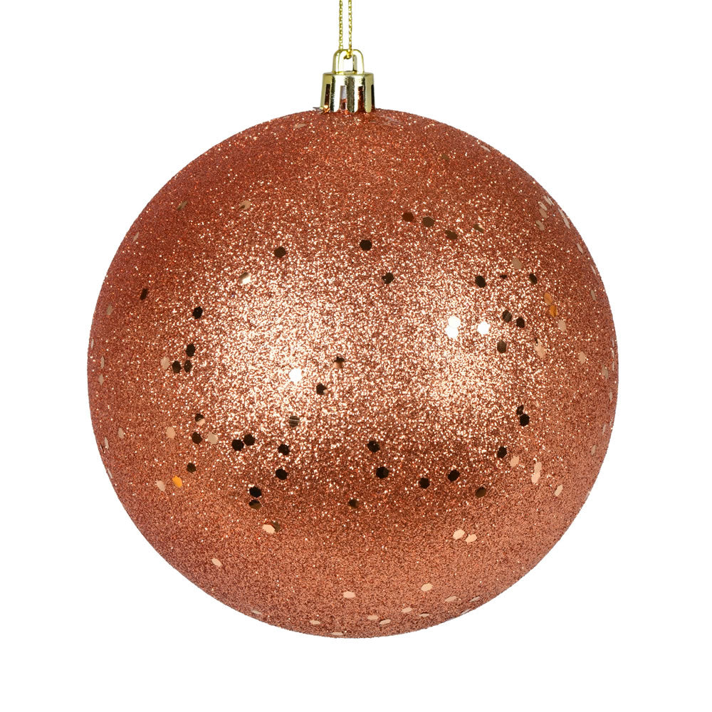 Vickerman 6" Coral Sequin Ball Ornament 4 per Bag