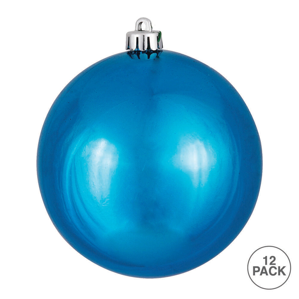 Vickerman 2.75" Turquoise Shiny Ball Ornament 12 per Bag