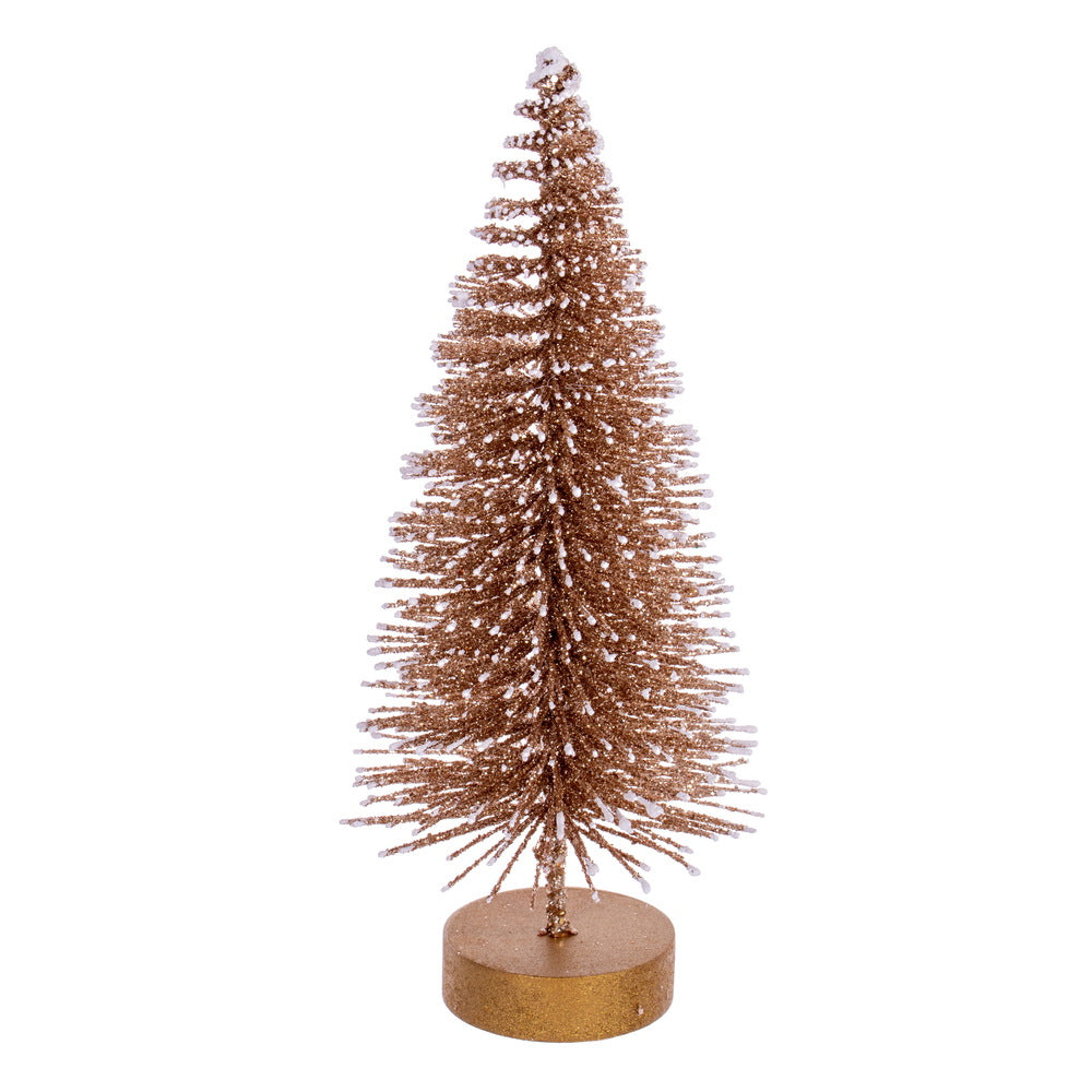 Vickerman 3"-5"-7" Champagne Sisal Bottle Brush Tree Set Set of 3