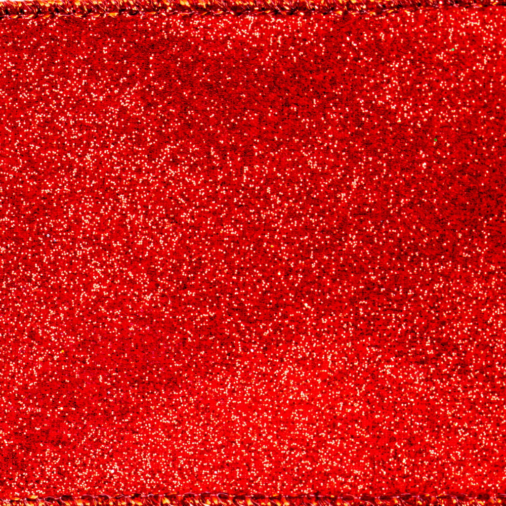 Vickerman 2.5" x 10 Yards Red Glitter Ribbon