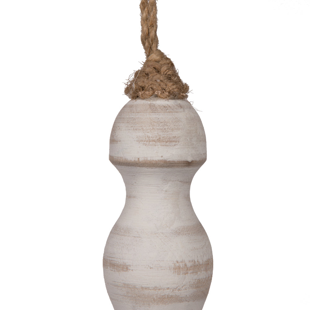 Vickerman 15" White Washed Turned Wood Finial Ornament 2 per bag.