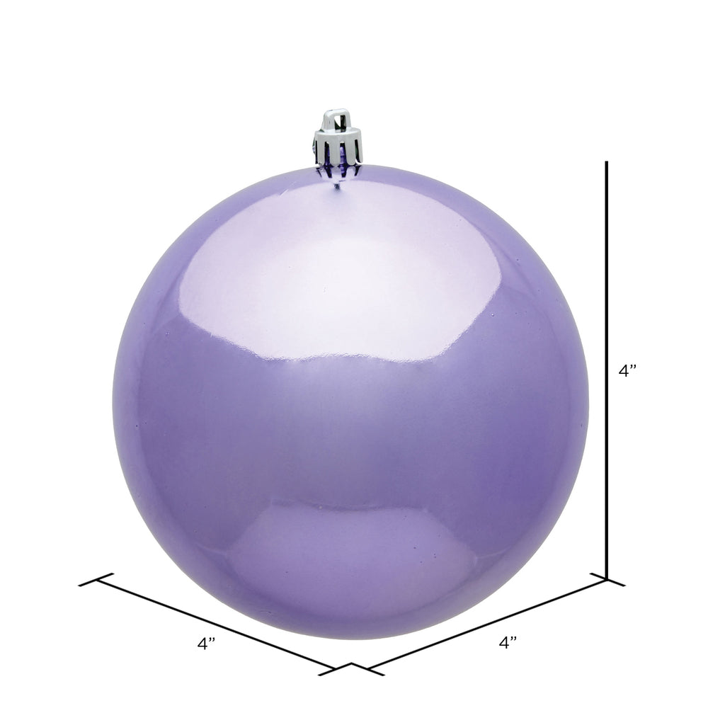 Vickerman 4" Lavender Shiny Ball Ornament 6 per Bag
