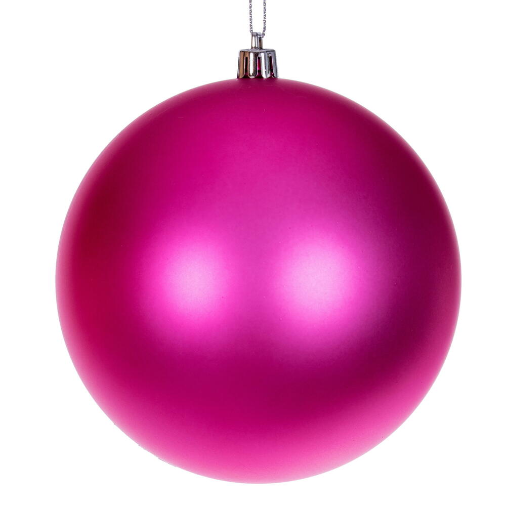 Vickerman 4.75" Hot Pink 4-Finish Ball Ornament 4 per bag.