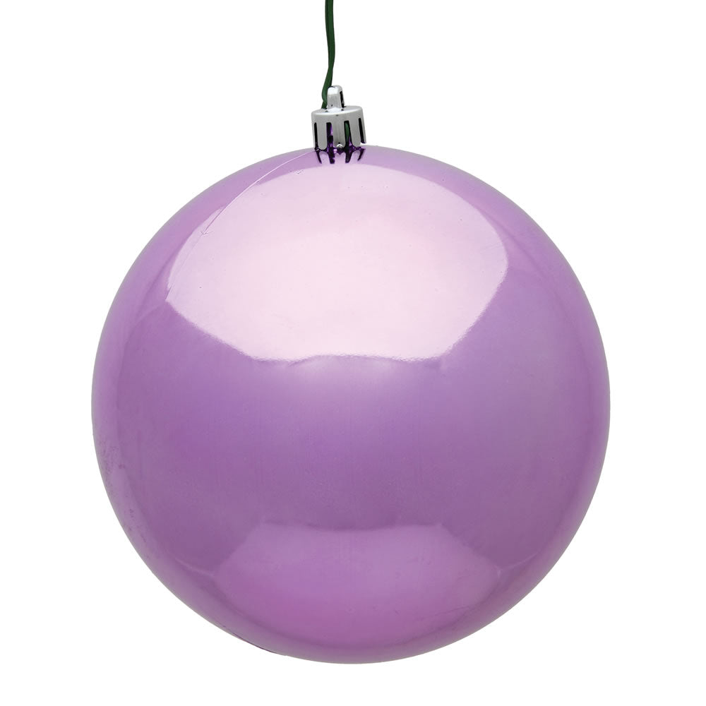 Vickerman 6" Orchid Shiny UV Treated Ball Christmas Ornament with Drilled and Wired Cap 4 per Bag