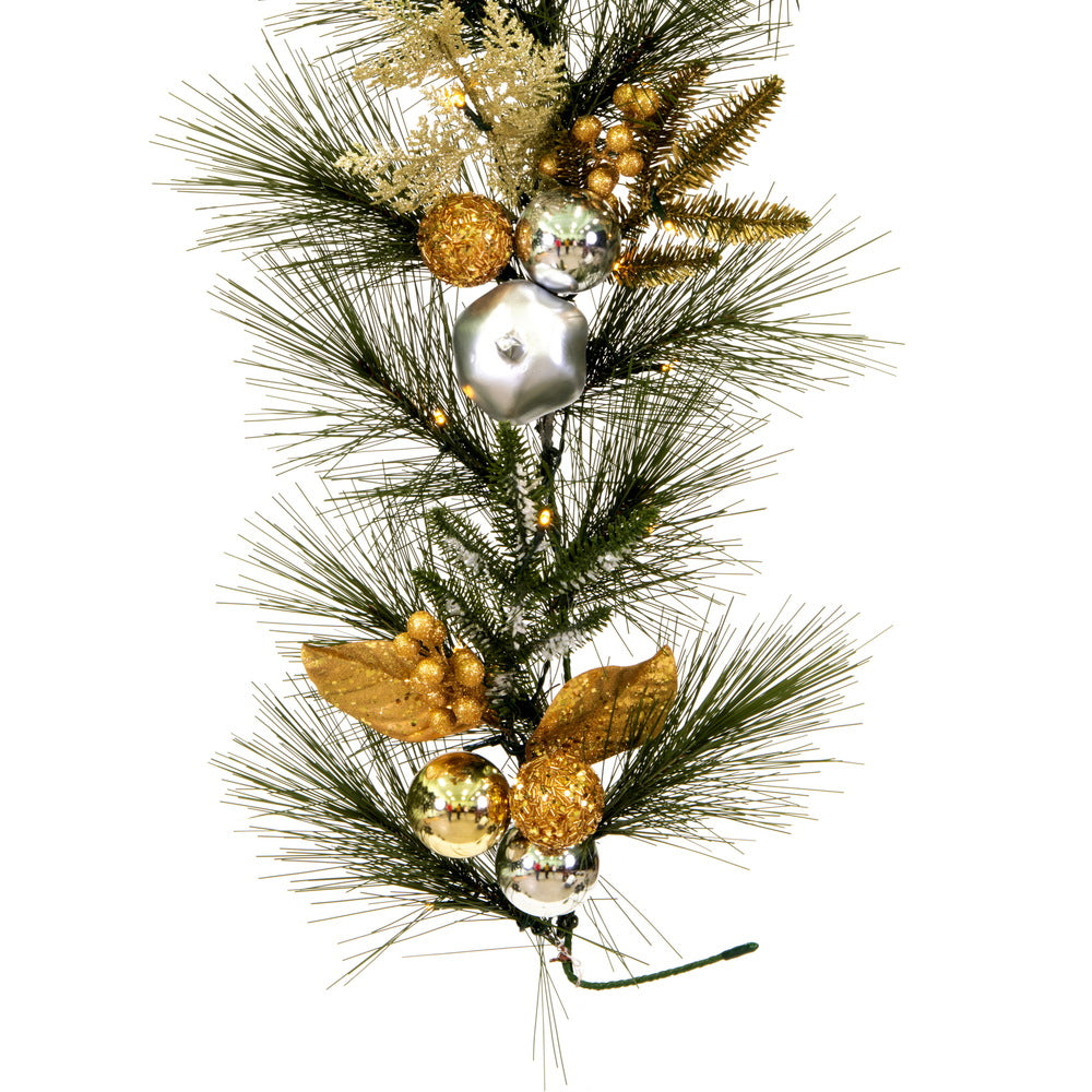 Vickerman 6' x 16" Artificial Christmas Garland Battery Operated Warm White Lights