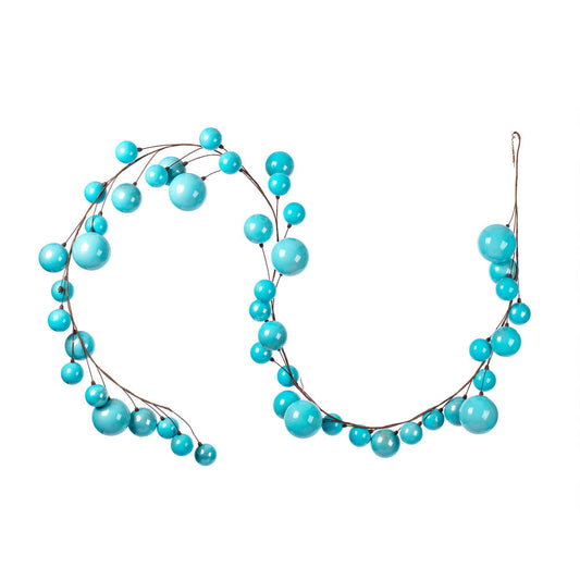 Vickerman 10' Baby Blue Pearl Branch Ball Wire Garland.
