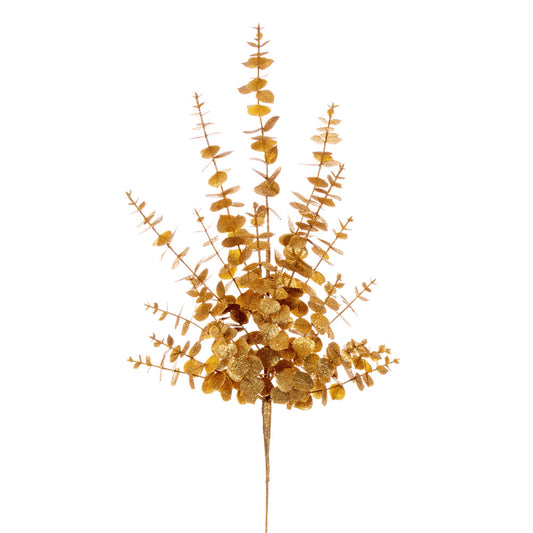 Vickerman 28" Gold Artificial Eucalyptus Glitter Spray 2 per bag.