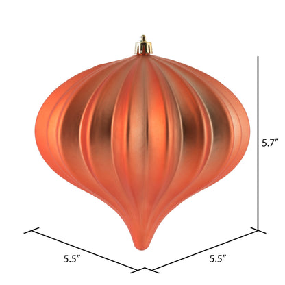 Vickerman 5.7" x 5.5" Coral Matte Onion Christmas Ornament UV treated Set of 3