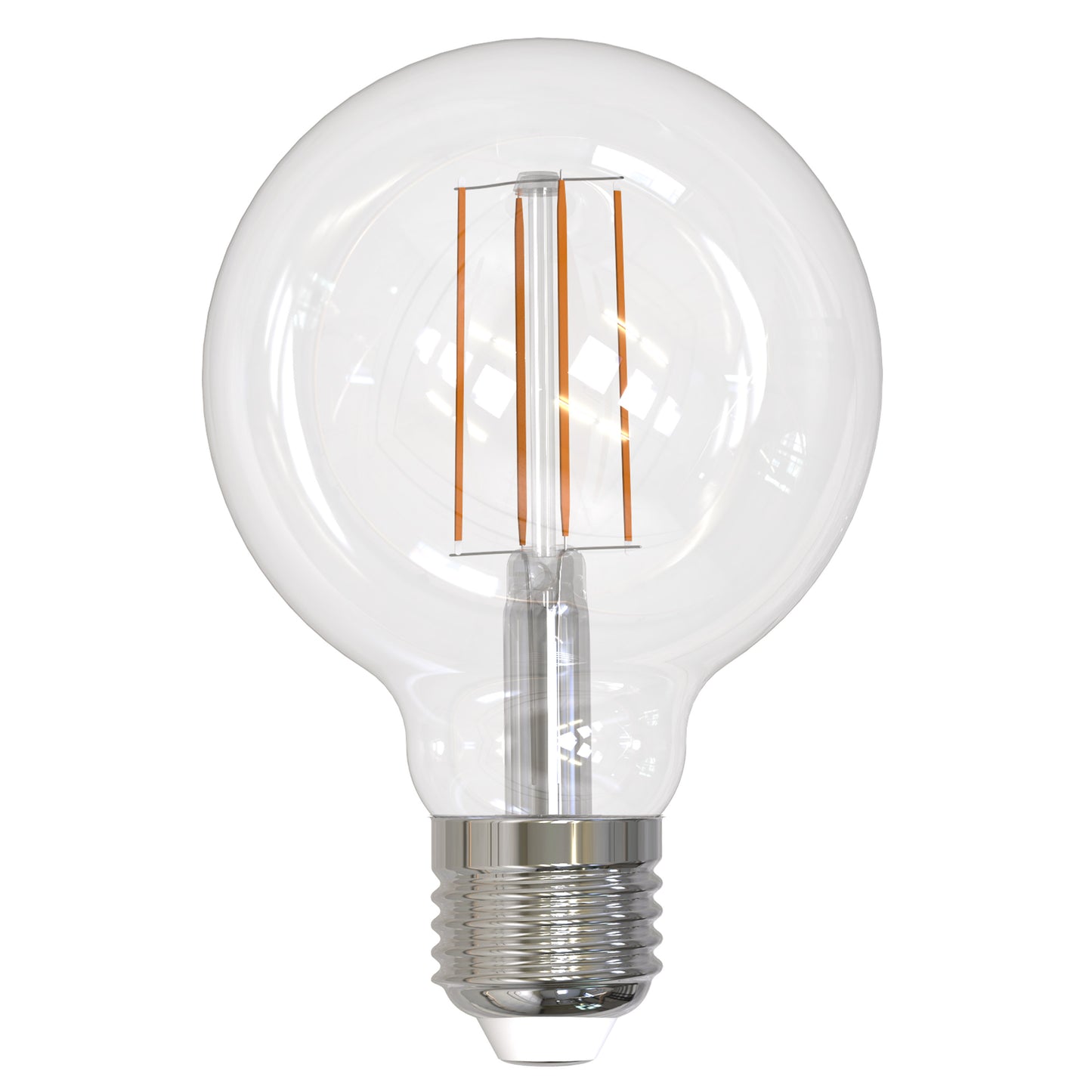 Bulbrite LED Filament 5 Watt Dimmable G25 Light Bulb with a Clear Finish and Medium (E26) Base - 3000K (Soft White Light), 800 Lumens