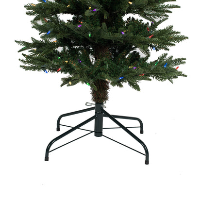 Vickerman 6.5' x 24" Compton Pole Artificial Christmas Tree Multi-colored Dura-Lit LED lights