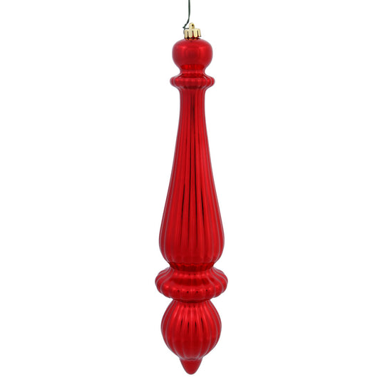 Vickerman 14" Red Shiny Finial Drop Ornament Pack of 2