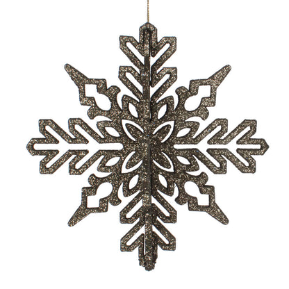 Vickerman 6" Moss Green 3D Glitter Snowflake Christmas Ornament Set of 3