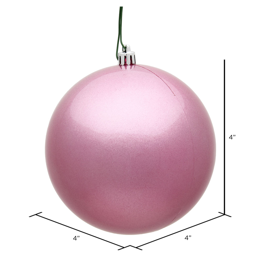 Vickerman 4" Pink Candy Ball Ornament 6 per Bag