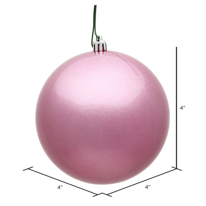 Vickerman 4" Pink Candy Ball Ornament 6 per Bag