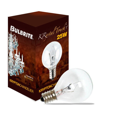 BULBRITE KRYPTON G11 CANDELABRA SCREW (E12) 25W DIMMABLE LIGHT BULB 2700K/WARM WHITE 20PK (461025)