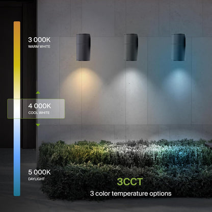 ASD Lighting LED Outdoor Wall Cylinder Round Up or Down 9W 120V Triac 3000/4000/5000K Black ETL