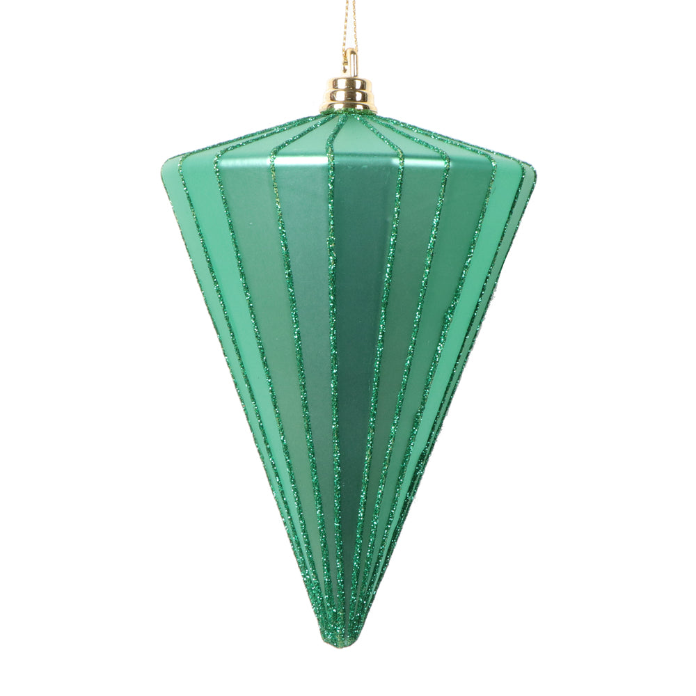 Vickerman 6" Matte Seafoam Green Cone Ornament 3 per bag.