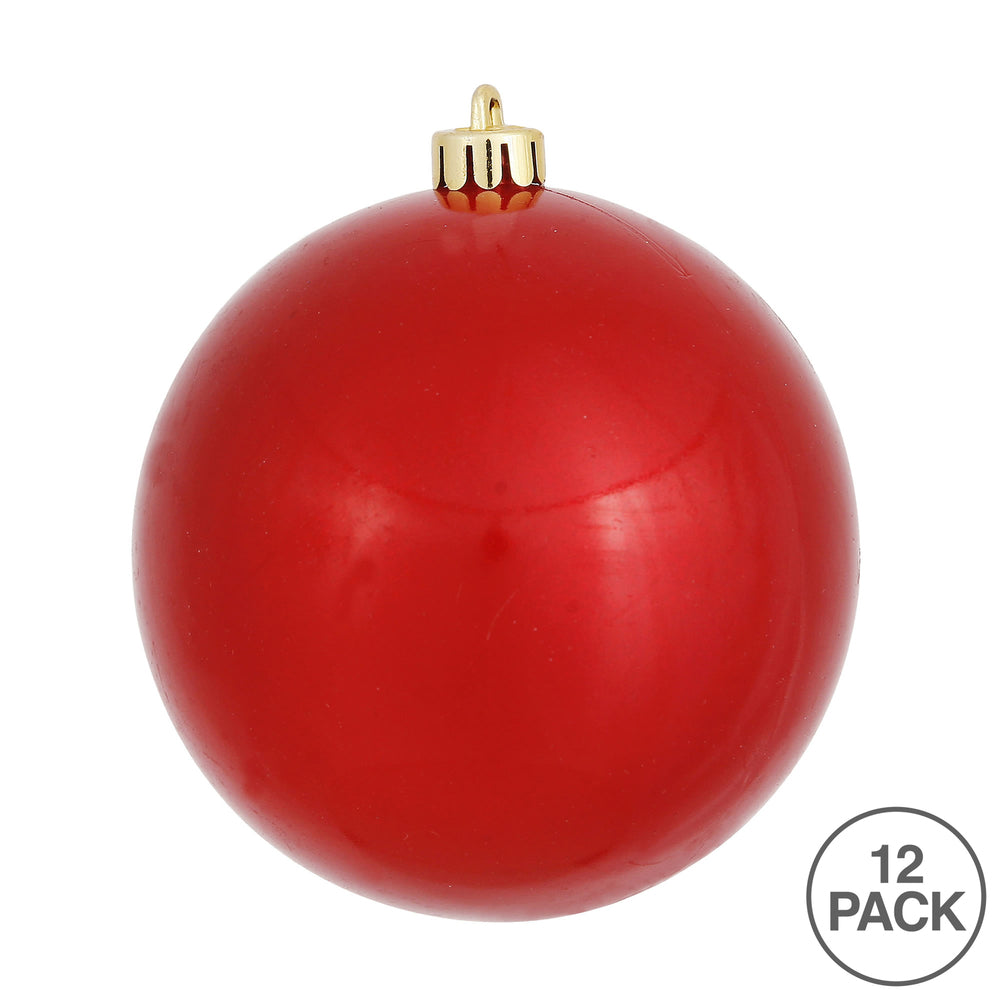 Vickerman 3" Red Candy Ball Ornament 12 per Bag