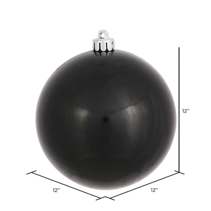 Vickerman 12" Black Candy Ball Ornament