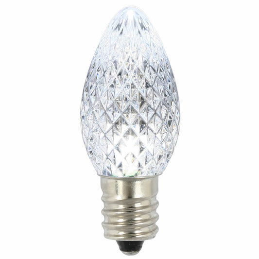 Vickerman C7 LED Pure White Faceted Replacement Bulb .38 Watts 120V 3pc LED bag of 25