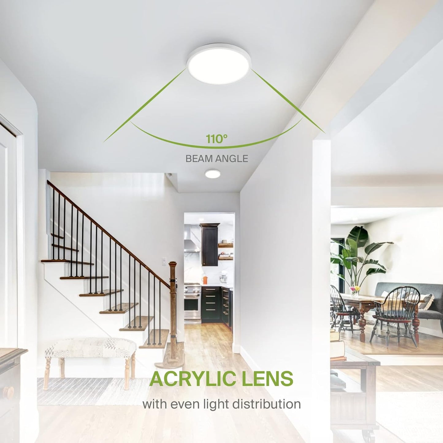 ASD Lighting LED Round Surface Mini Panel 5" 10W 120V CCT Selectable 3000/4000/5000K Dimmable White ETL Energy Star 6pack