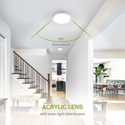 ASD Lighting LED Round Surface Mini Panel 5" 10W 120V CCT Selectable 3000/4000/5000K Dimmable White ETL Energy Star 6pack