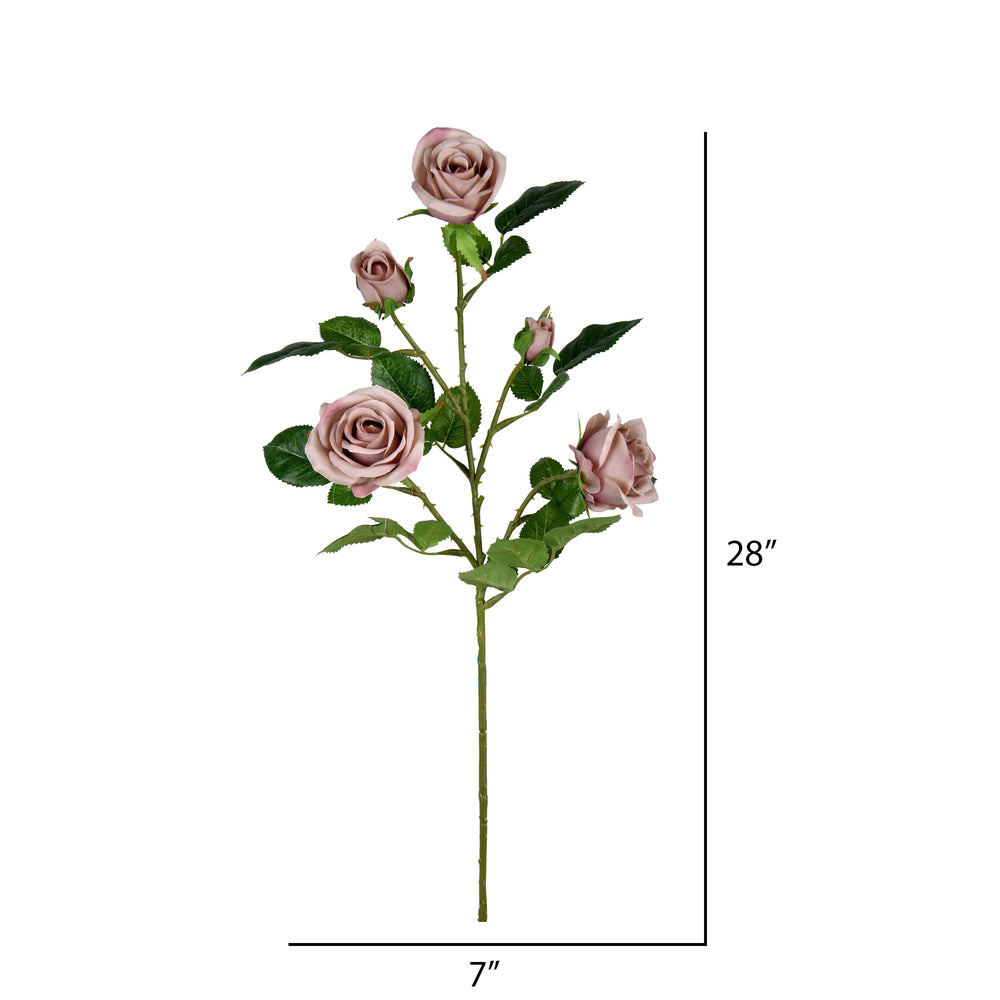 Vickerman 28'' Artificial Dusty Gray Rose Spray. Includes 3 sprays per pack.