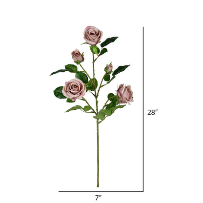 Vickerman 28'' Artificial Dusty Gray Rose Spray. Includes 3 sprays per pack.