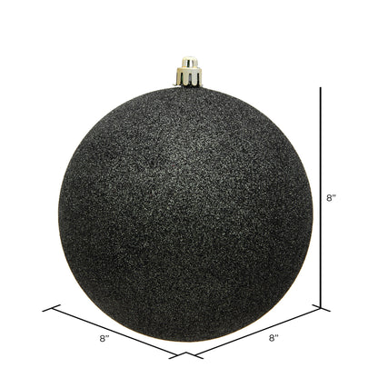 Vickerman 8" Gunmetal Glitter Ball Ornament