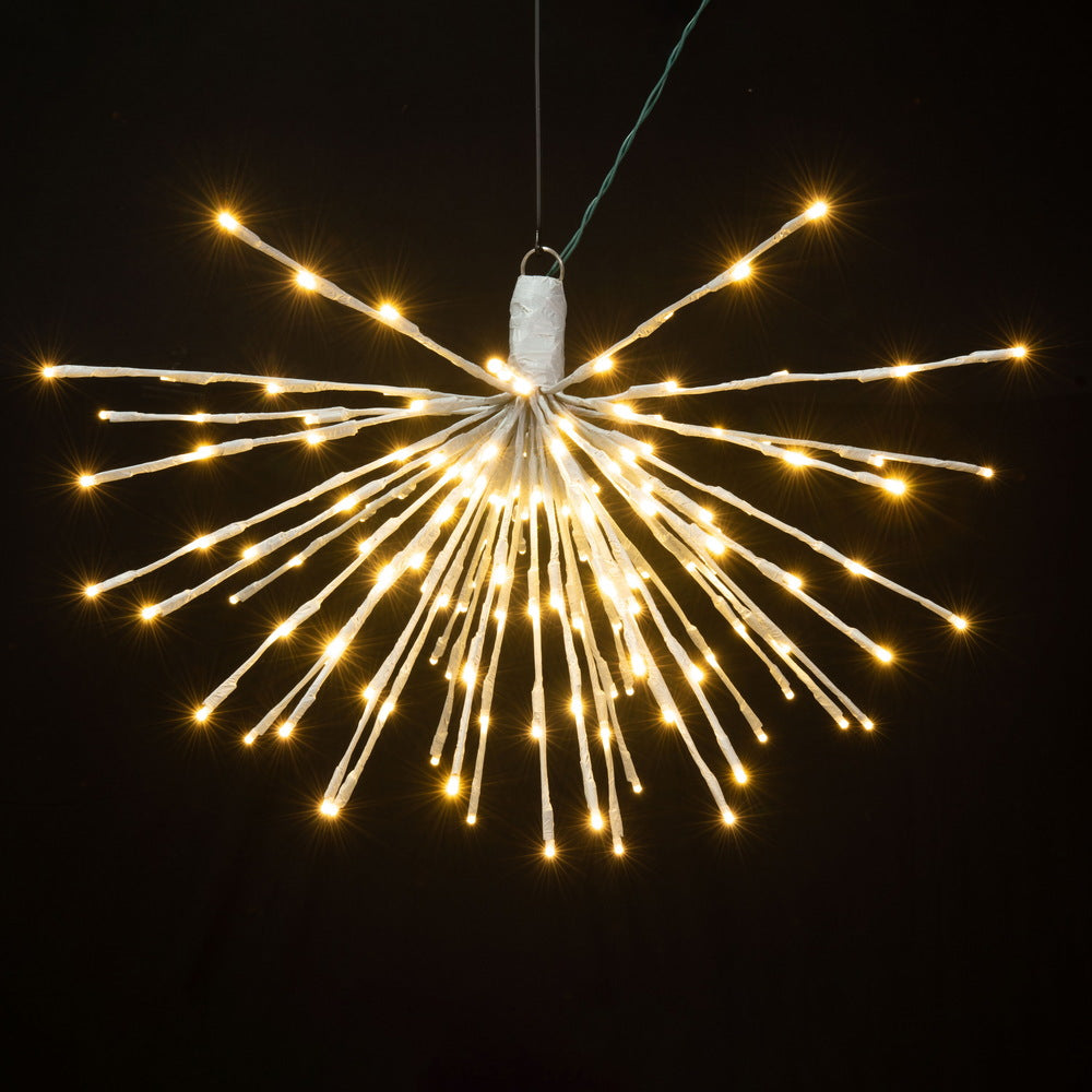 Vickerman 160Lt x 24" Silver Starburst Warm White 5mm LED Wide Angle Lights with 6' Lead Wire and 24Volt cUL Power Adapter Plug Indoor/Outdoor Use