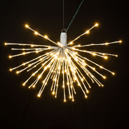 Vickerman 160Lt x 24" Silver Starburst Warm White 5mm LED Wide Angle Lights with 6' Lead Wire and 24Volt cUL Power Adapter Plug Indoor/Outdoor Use