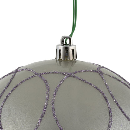 Vickerman 4.75" Lilac Candy Ornament with Circle Glitter Pattern 4 per Bag