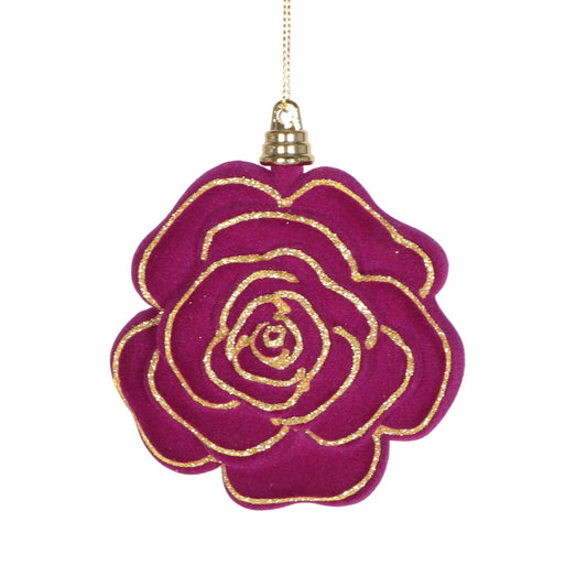 Vickerman 4" Dark Purple Flower Ornament 4 per bag.