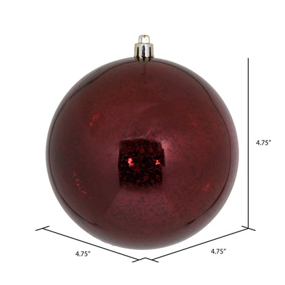 Vickerman 4.75" Burgundy Mercury Ball Ornament 4 per Bag.