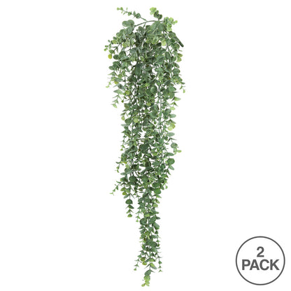 Vickerman 32" Artificial Green Hanging Mini Leaf Eucalyptus Bush 2 per Pack.