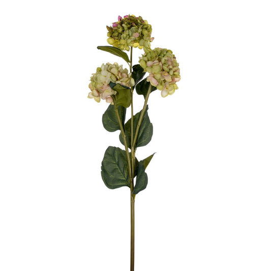Vickerman 33" Light Green Artificial Hydrangea Spray with Three Flower Heads 2 per bag.
