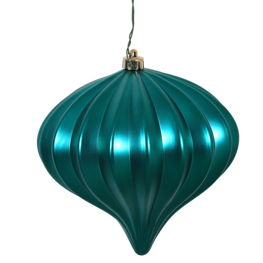 Vickerman 5.7" Teal Matte Onion Christmas Ornament UV treated Set of 3