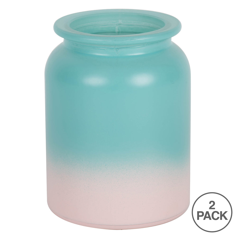 Vickerman 5.8" Hydro Ombre Round Glass Container Set of 2