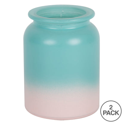 Vickerman 5.8" Hydro Ombre Round Glass Container Set of 2