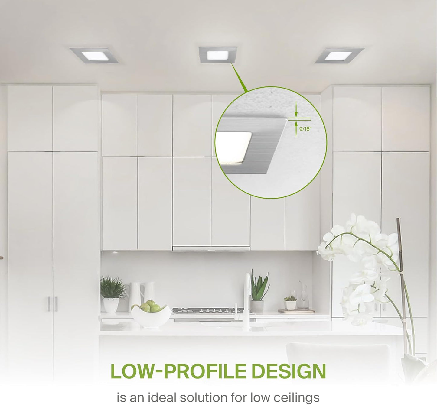 ASD Lighting LED Recessed Mini Panel Square 3inch 6W 120V Triac 2700/3000/3500/4000/5000K Nickel UL Energy Star 6 pack