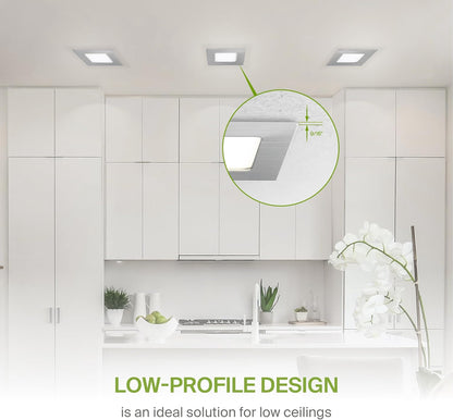 ASD Lighting LED Recessed Mini Panel Square 3inch 6W 120V Triac 2700/3000/3500/4000/5000K Nickel UL Energy Star 6 pack